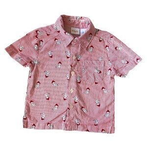 VINTAGE Firefighter Dalmatian Stripe Fireman Dog Puppy Shirt Button Down Up